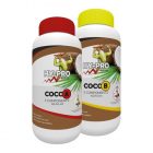 Set Hy-Pro Coco A&B – complete tweecomponentenvoeding voor kweek op kokosvezel, bevordert gezonde groei en rijke bloei.