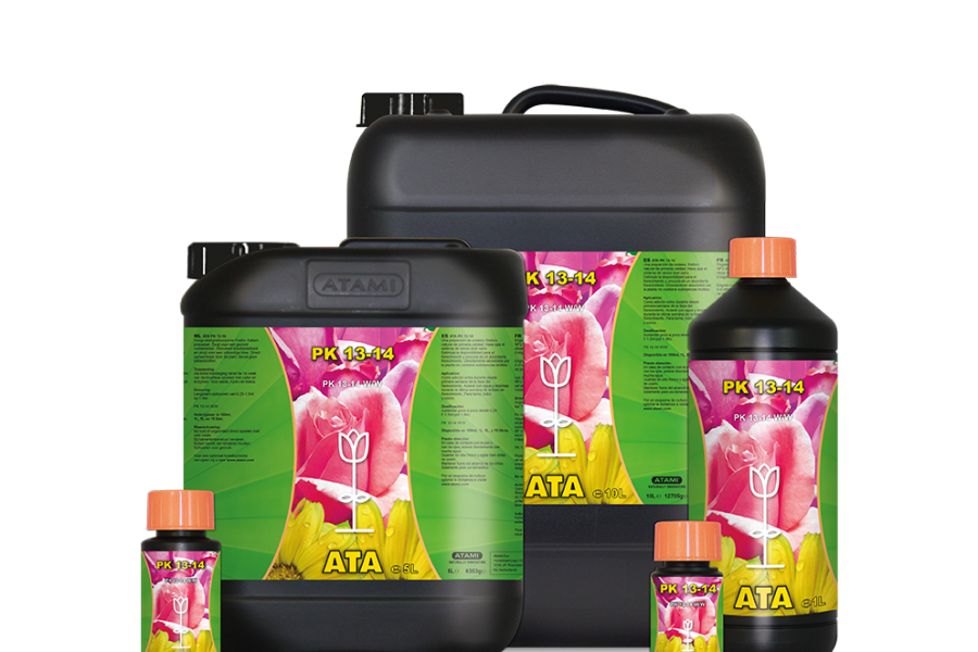 Fles Atami ATA PK 13-14 – geconcentreerde bloeibooster met fosfor en kalium voor stevige bloemen en verhoogde opbrengst