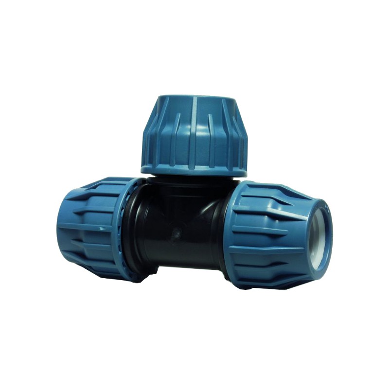 Tyleen koppeling T-stuk 25 x 25 x 25 mm – kunststof T-stuk voor het splitsen van tyleenleidingen in beregeningssystemen