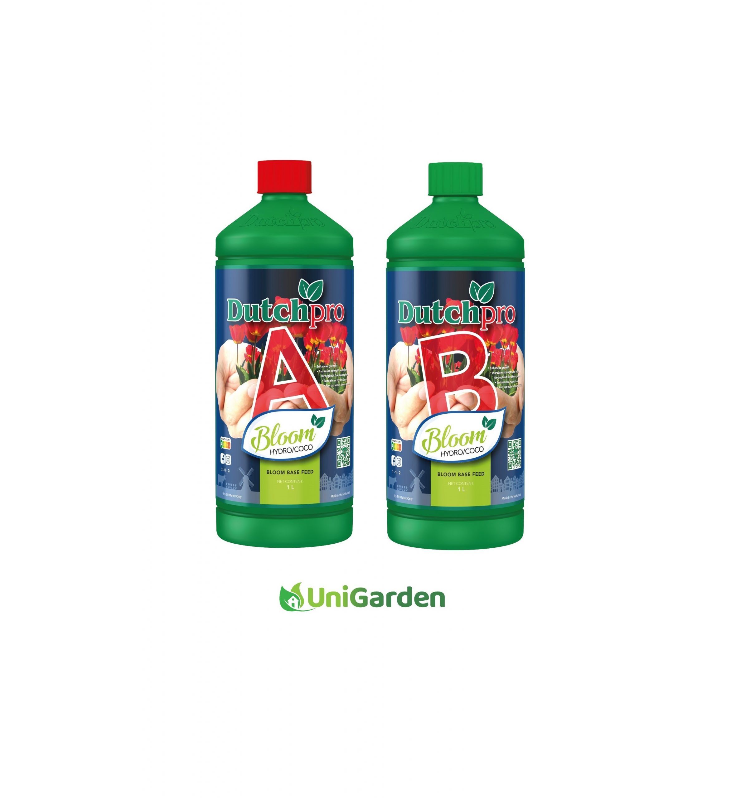 Flessen Dutch Pro Bloom Hydro/Coco A en B – Voeding voor bloeifase bij hydrocultuur en kokos