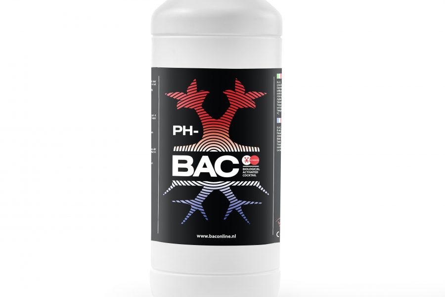 Fles BAC pH- Solution 1L – geconcentreerde correctievloeistof om de pH van voedingswater te verlagen voor optimale opname en gezonde planten