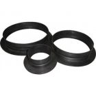 PVC flens voor ventilatie, ronde buisaansluiting met vlakke montageplaat.