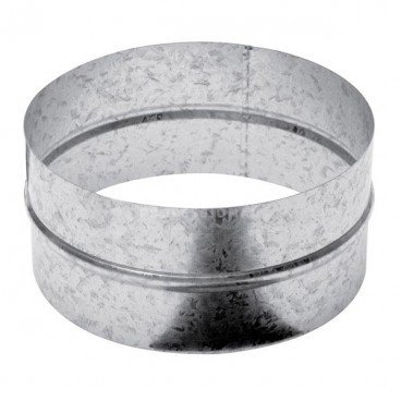 Spiro steekverbinding met buiten V-rand van verzinkt staal, voor het stevig en luchtdicht koppelen van spirobuizen