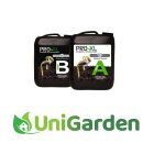 Set flessen Pro-XL Grow A & B – tweedelige minerale voeding voor optimale groeifase op aarde, kokos en hydro.