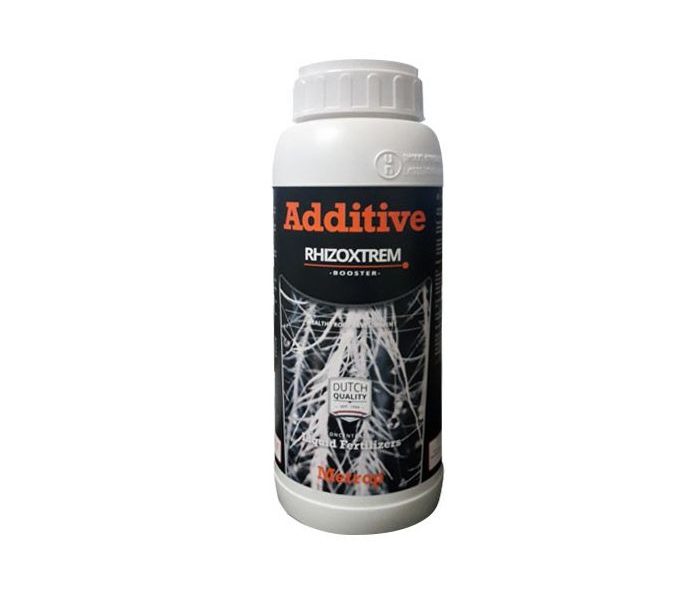 Fles Metrop RhizoXtrem 1 Liter – krachtige wortelstimulator die wortelgroei en opname van voedingsstoffen bevordert in aarde, kokos en hydrocultuur.