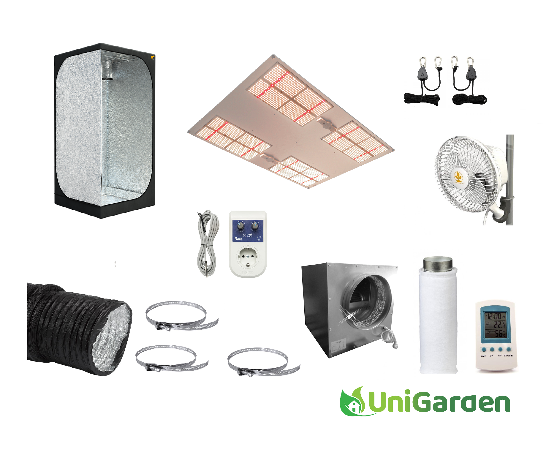 Complete Kweektent Mammoth Lite 120x120x200cm DLG Led 650W