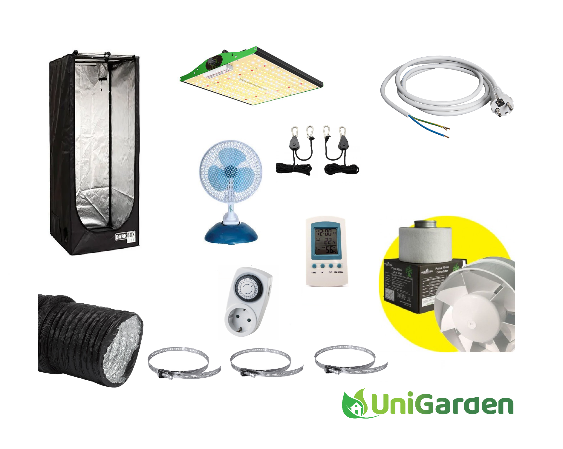 Complete Kweektent LED Dark box 60x60x180cm Vipar XS1500 150w