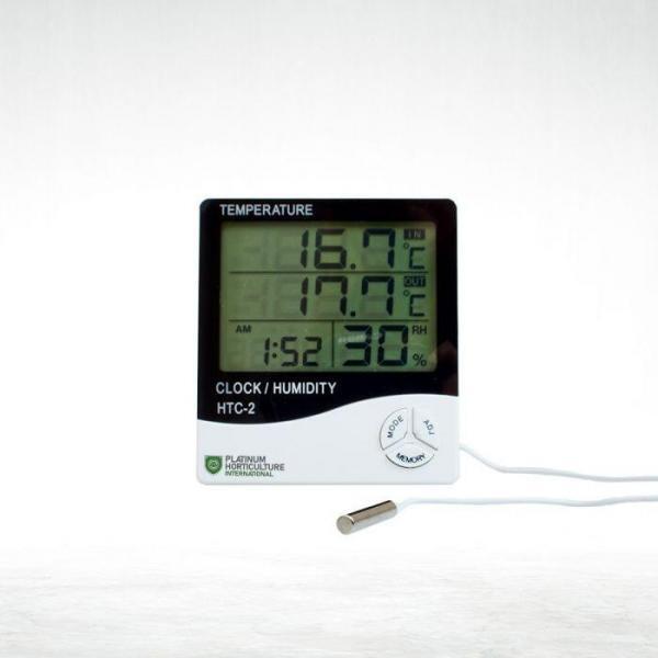Thermo-Hygrometer met externe sensor – digitale klimaatmeter met sonde voor temperatuur- en vochtmeting in kweekruimtes
