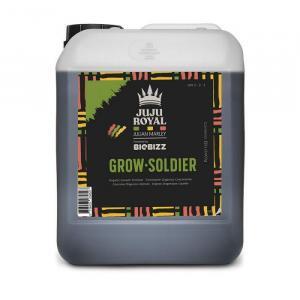 Fles BioBizz Grow·Soldier – biologische plantenversterker in bruine fles met groene etikettering